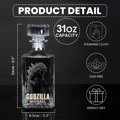 Monster Custom Name - Personalized Giant Monster Whiskey Decanter Set