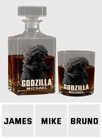 Monster Custom Name - Personalized Giant Monster Whiskey Decanter Set