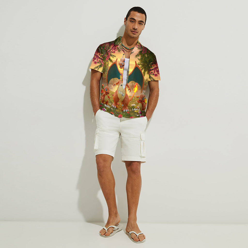 Dad We Love You - Personalized Monster Trainer Hawaiian Shirt