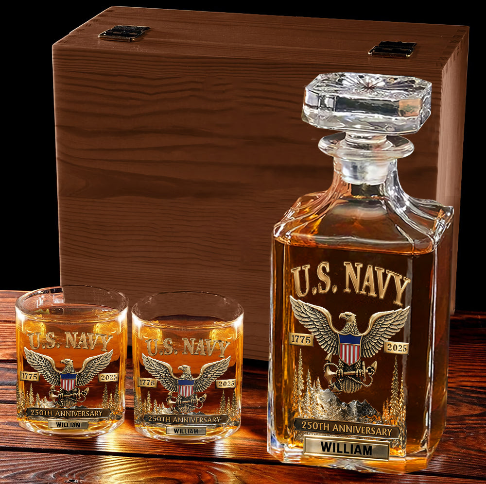 250th Anniversary - Personalized Veteran Whiskey Decanter Set