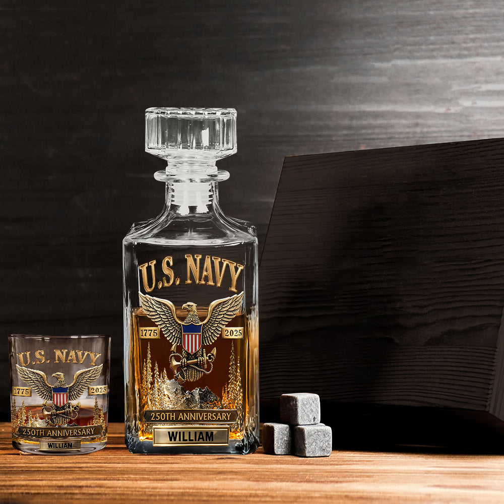 250th Anniversary - Personalized Veteran Whiskey Decanter Set