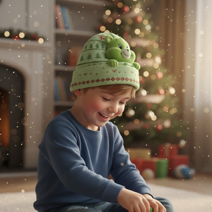 Care Rainbow Bear - Personalized Beanie Hat With Patches