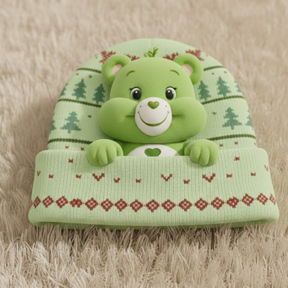 Care Rainbow Bear - Personalized Beanie Hat With Patches
