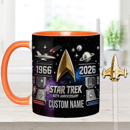 Final Frontier 60th Anniversary - Personalized Star Fleet Set Accent Mug with Acrylic Stirrers