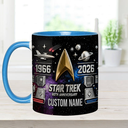 Final Frontier 60th Anniversary - Personalized Star Fleet Set Accent Mug with Acrylic Stirrers