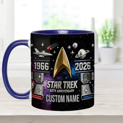Final Frontier 60th Anniversary - Personalized Star Fleet Set Accent Mug with Acrylic Stirrers