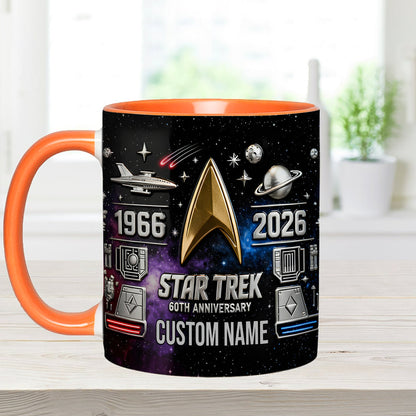Final Frontier 60th Anniversary - Personalized Star Fleet Set Accent Mug with Acrylic Stirrers
