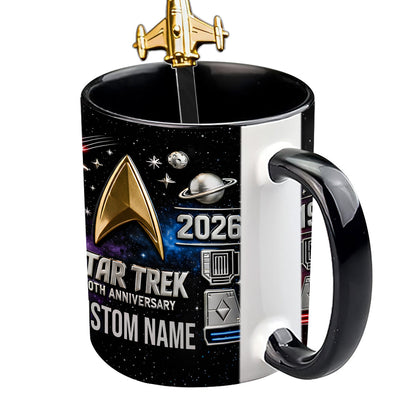 Final Frontier 60th Anniversary - Personalized Star Fleet Set Accent Mug with Acrylic Stirrers