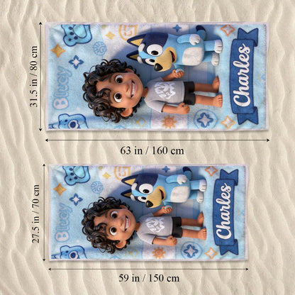 Custom Any Character - Personalized Kid Quick-dry Beach Towel/ Bath Towel