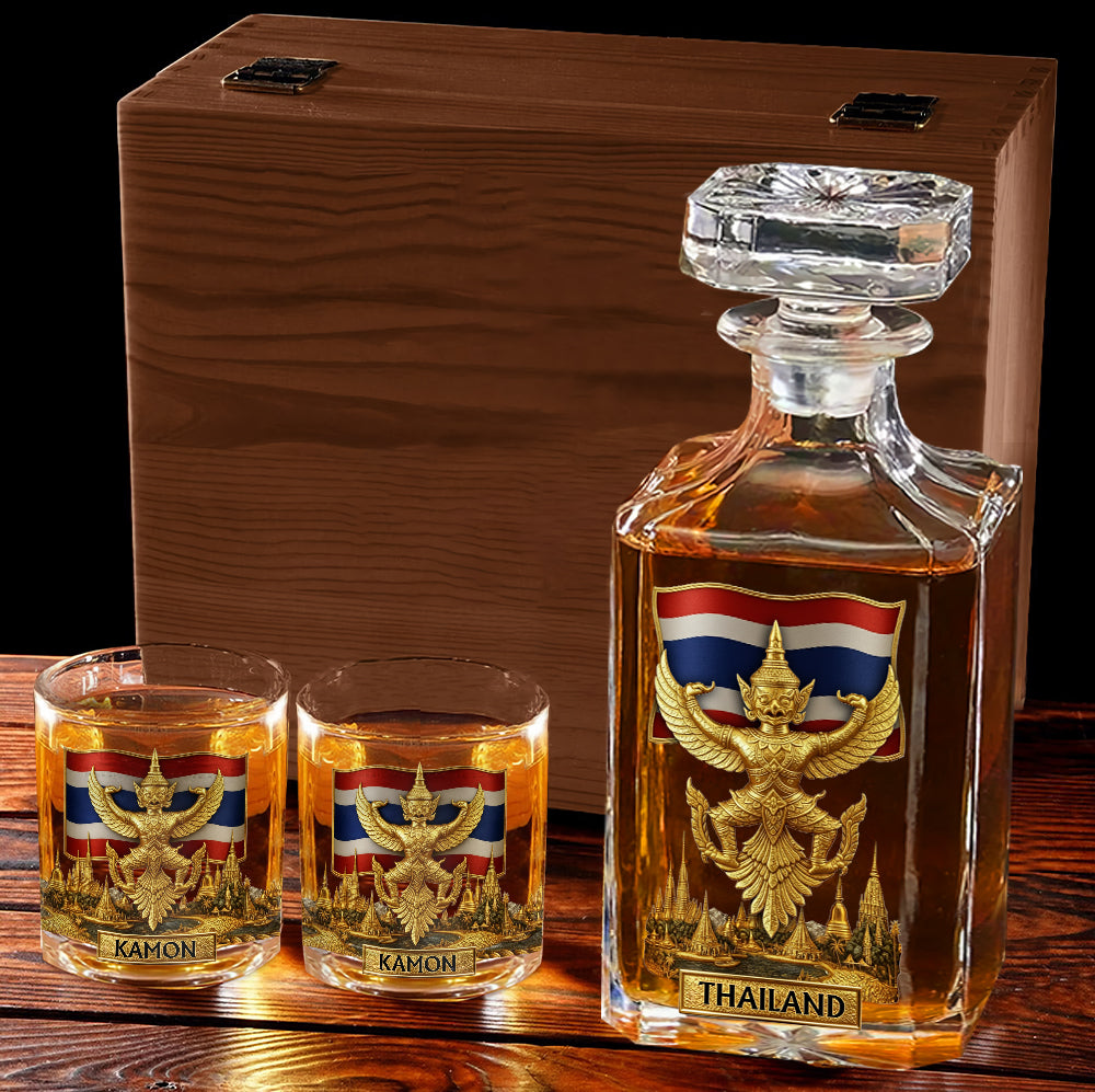 Proud Thailand - Personalized Expats Whiskey Decanter Set