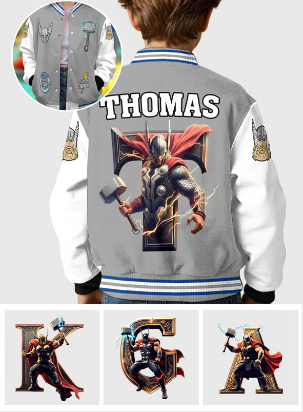 Superhero Gift For Kids - Personalized Kid Varsity Jacket