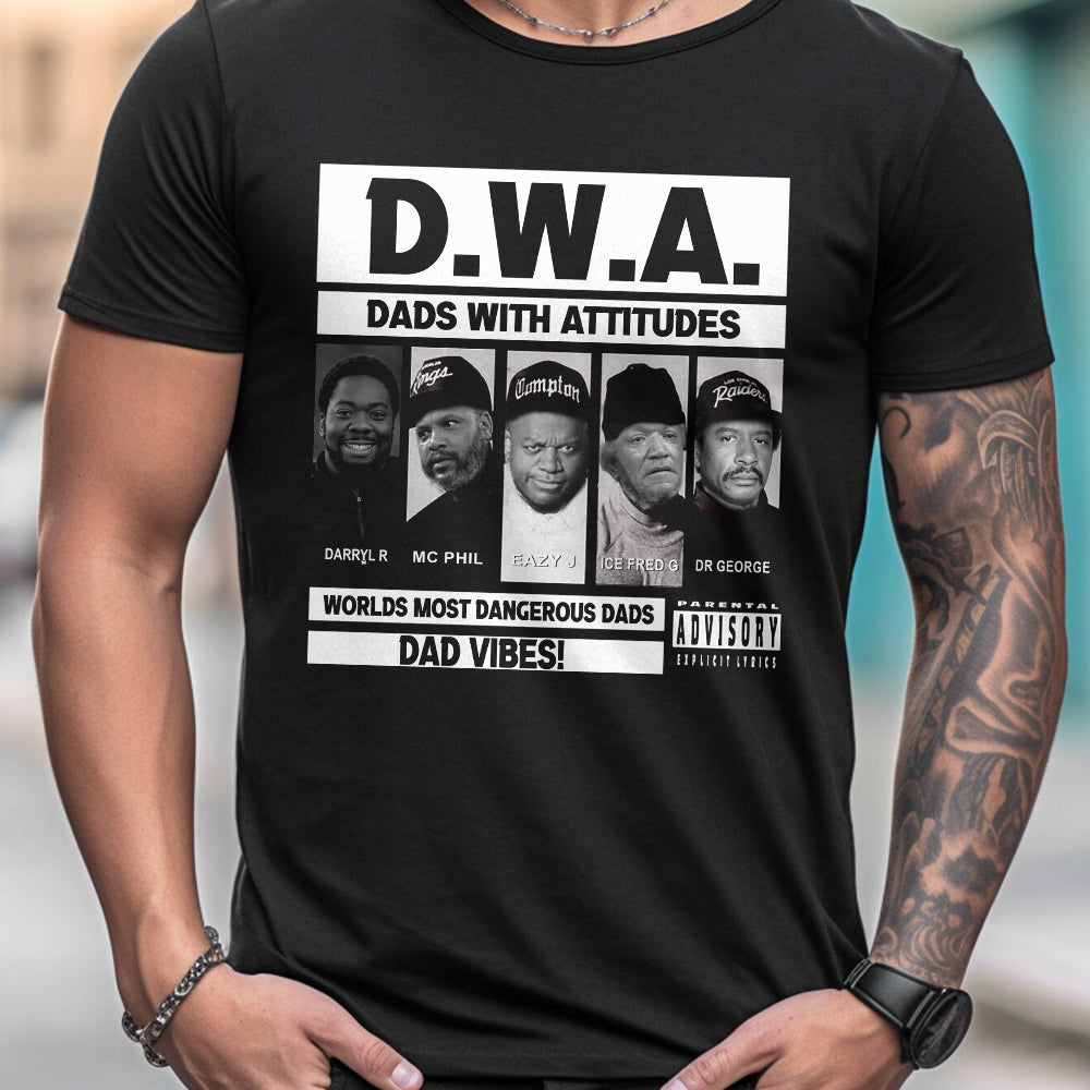 Dads With Attitude D.W.A - Personalized African American T-shirt And Hoodie