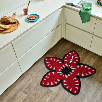 Red Flower Demon - Personalized Stranger Things Non-Slip Tufted Rug