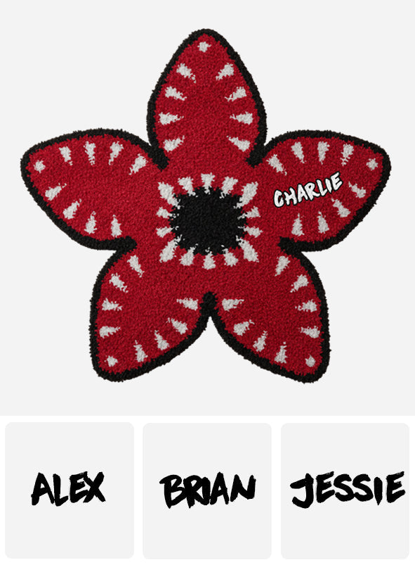 Red Flower Demon - Personalized Stranger Things Non-Slip Tufted Rug