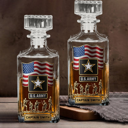 The Strongest Soldier - Personalized Veteran Whiskey Decanter Set