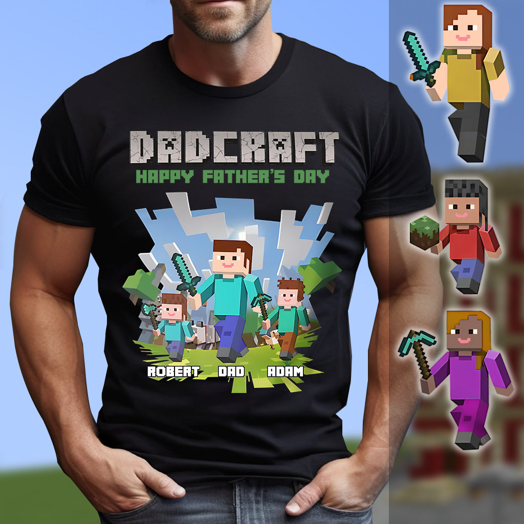 Dadcraft - Personalized Block World T-shirt And Hoodie