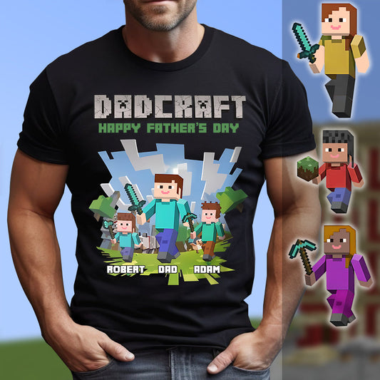 Dadcraft - Personalized Block World T-shirt And Hoodie