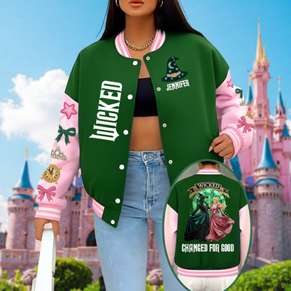 Changed For Good - Personalized Green and Pink Varsity Jacket