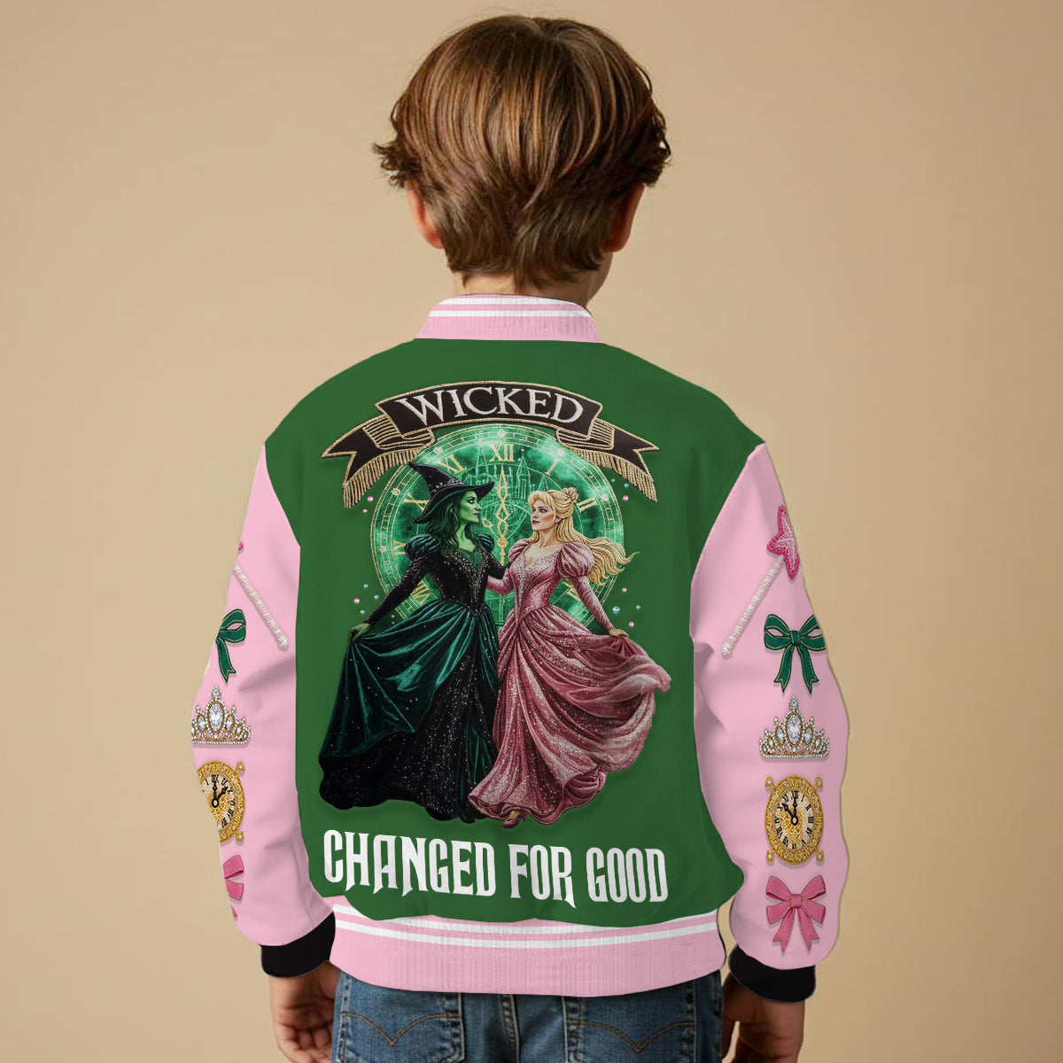 Changed For Good - Personalized Green and Pink Varsity Jacket