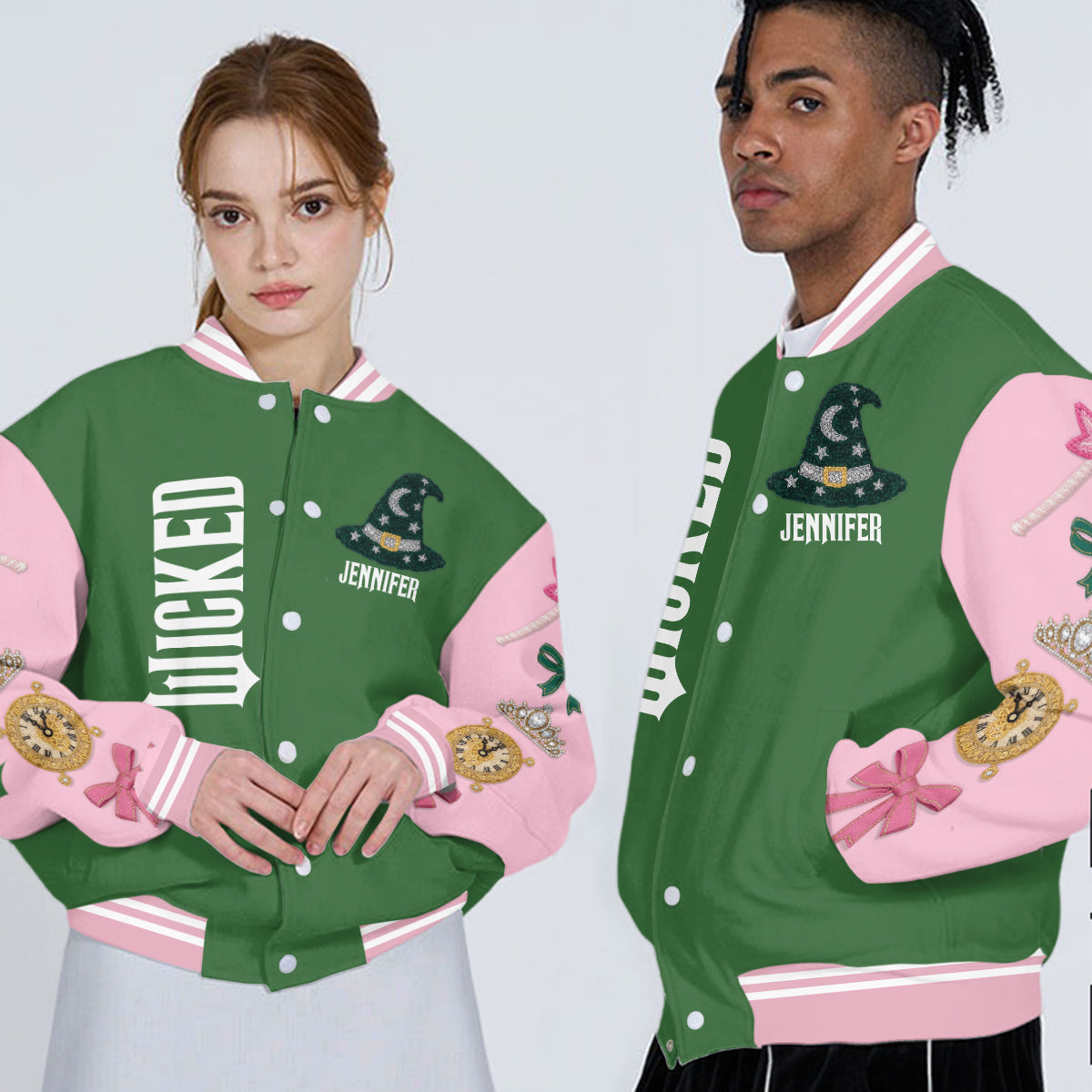 Changed For Good - Personalized Green and Pink Varsity Jacket
