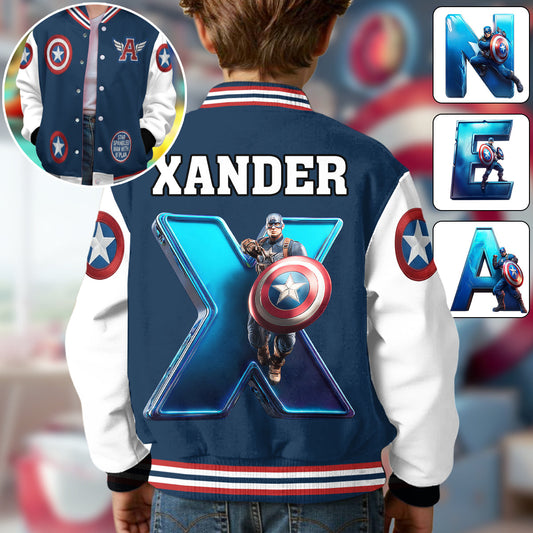 Superhero Gift For Kids - Personalized Kid Varsity Jacket