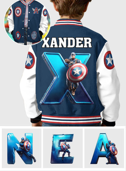 Superhero Gift For Kids - Personalized Kid Varsity Jacket