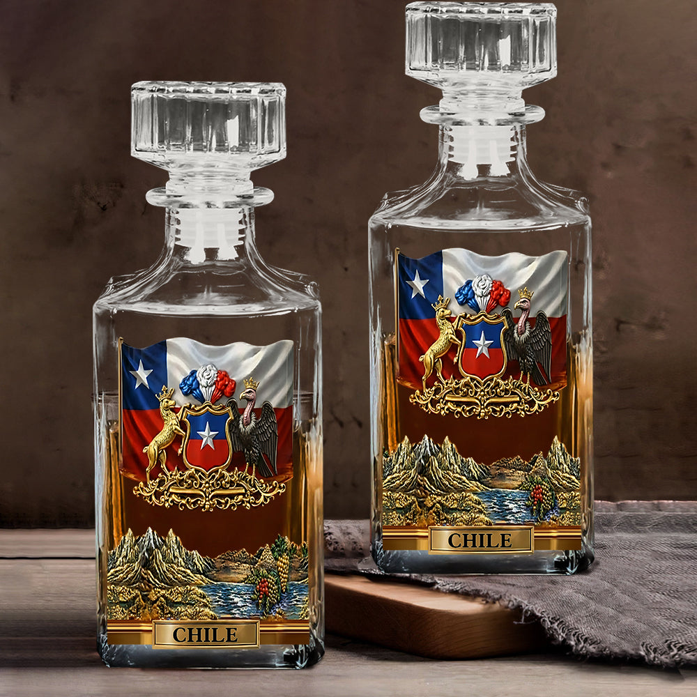 Proud Chile - Personalized Expats Whiskey Decanter Set