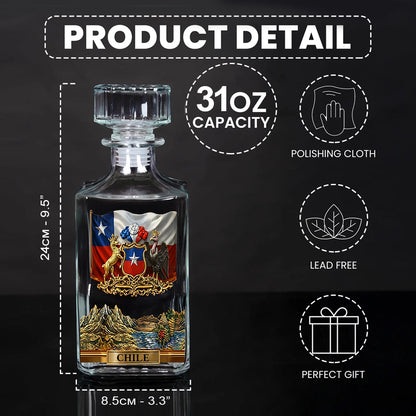 Proud Chile - Personalized Expats Whiskey Decanter Set
