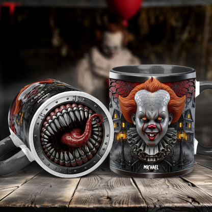 Scary Clown - Personalized Bottom Printed Accent Mug