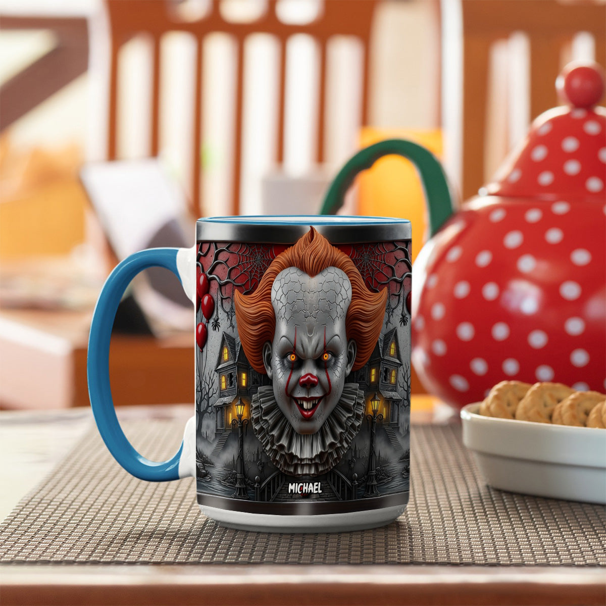 Scary Clown - Personalized Bottom Printed Accent Mug