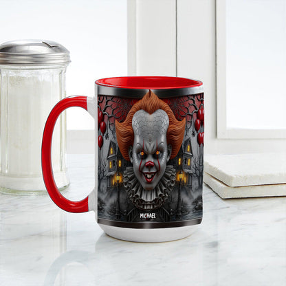 Scary Clown - Personalized Bottom Printed Accent Mug