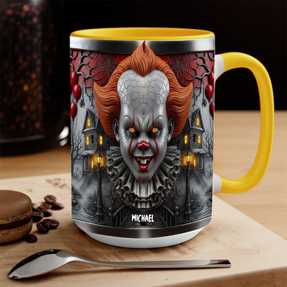 Scary Clown - Personalized Bottom Printed Accent Mug