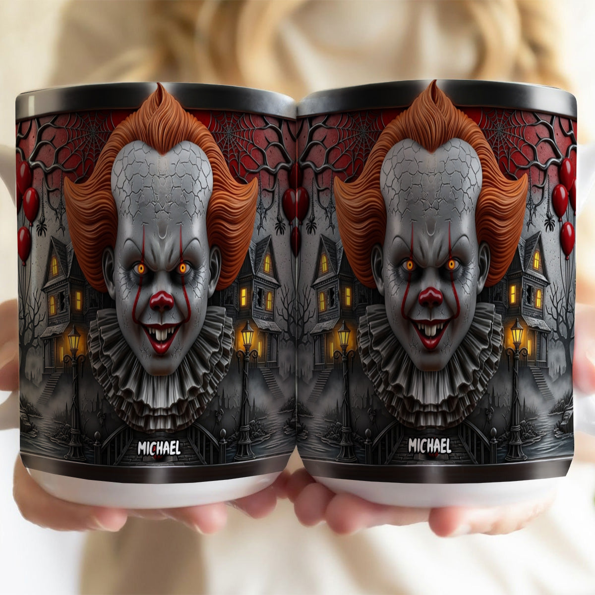 Scary Clown - Personalized Bottom Printed Accent Mug