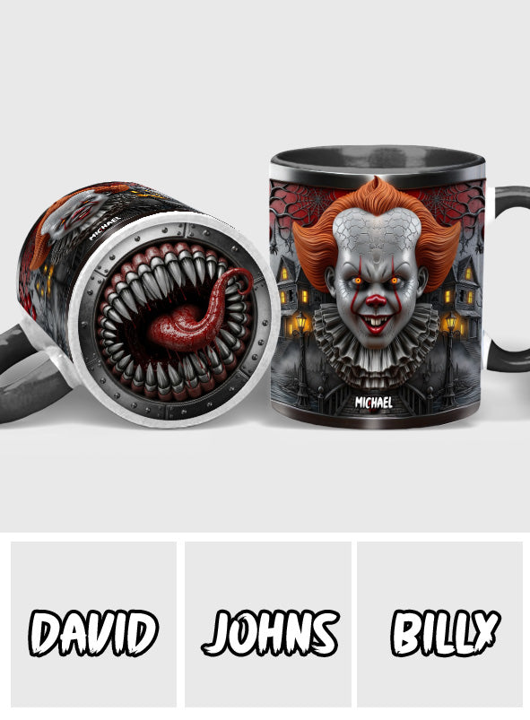 Scary Clown - Personalized Bottom Printed Accent Mug