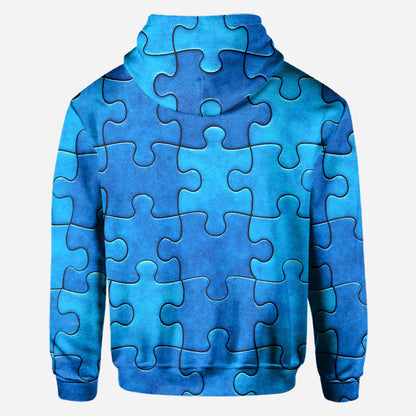 I Wear Blue For Autism Awareness - Personalized Autism Awareness All Over Shirt