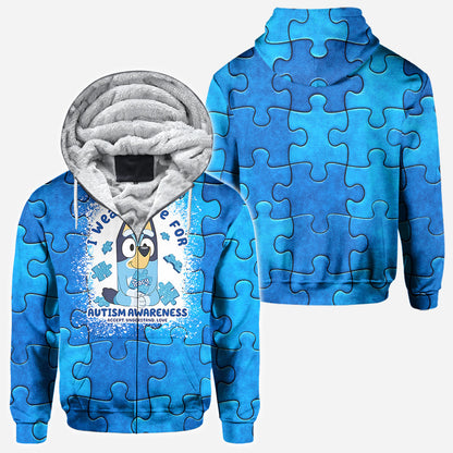 I Wear Blue For Autism Awareness - Personalized Autism Awareness All Over Shirt