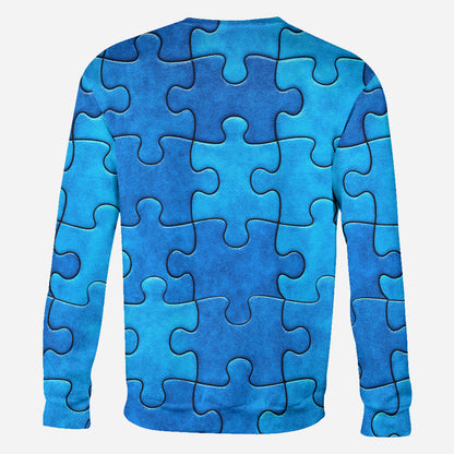 I Wear Blue For Autism Awareness - Personalized Autism Awareness All Over Shirt