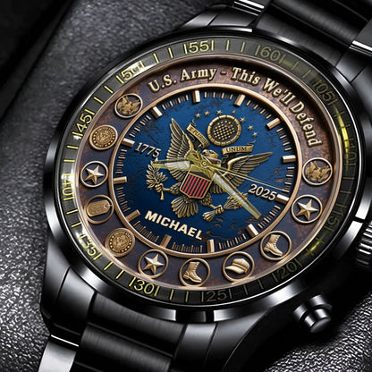 This We'll Defend - Personalized Veteran Hand Watch
