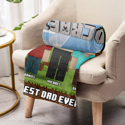 Dadcraft/ MomCraft, Gift For Game Dad/ Mom - Personalized Block World Blanket