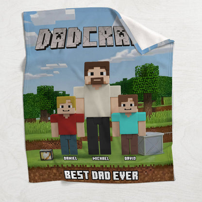 Dadcraft/ MomCraft, Gift For Game Dad/ Mom - Personalized Block World Blanket