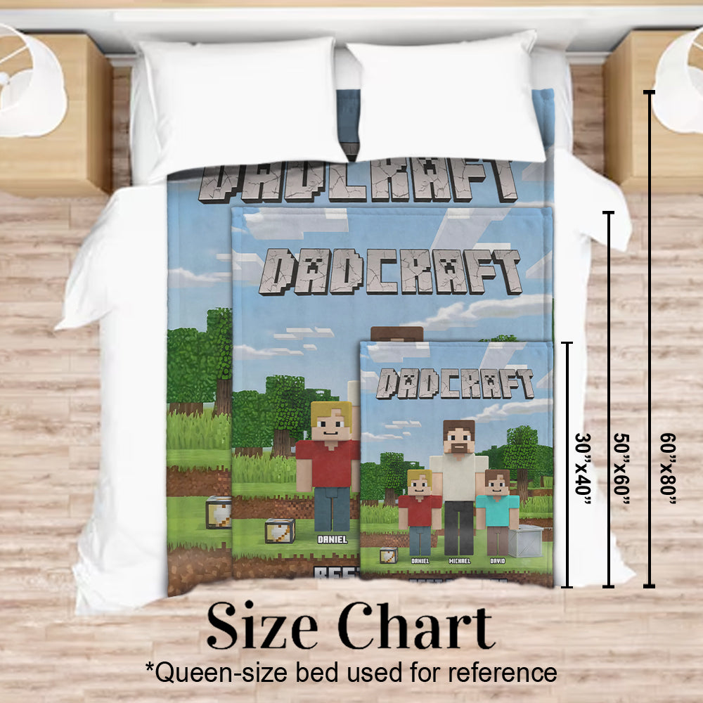 Dadcraft/ MomCraft, Gift For Game Dad/ Mom - Personalized Block World Blanket