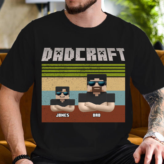 Dadcraft, Father's Day Gift For Game Dad - Personalized Block World T-shirt And Hoodie