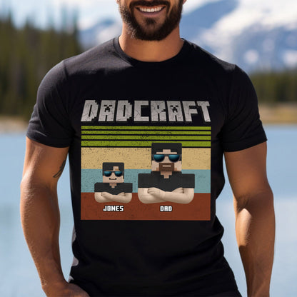 Dadcraft, Father's Day Gift For Game Dad - Personalized Block World T-shirt And Hoodie
