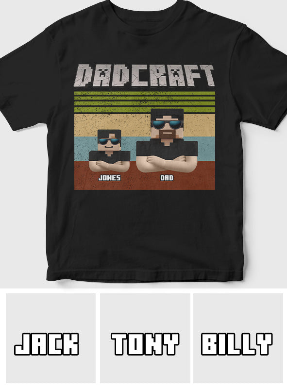 Dadcraft, Father's Day Gift For Game Dad - Personalized Block World T-shirt And Hoodie
