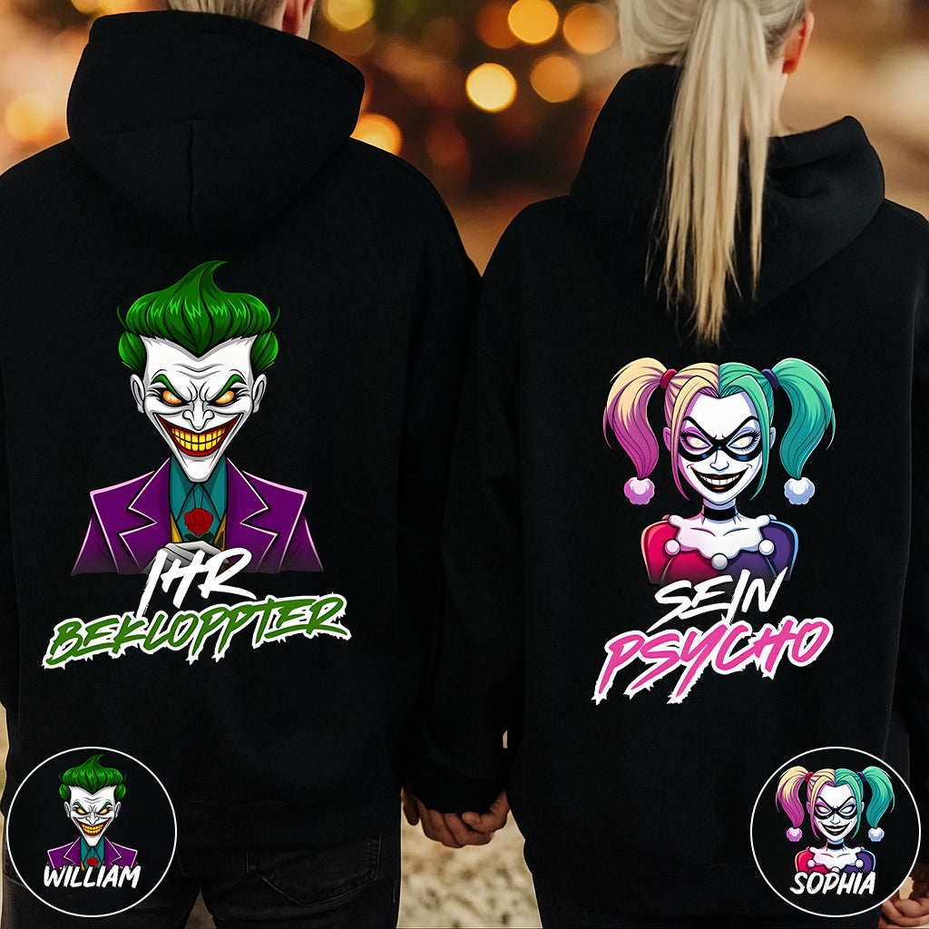 Bekloppter & Psycho - Kuschel - Personalized Couple T-shirt And Hoodie