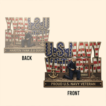Proud Veteran - Personalized Veteran Custom Shaped Acrylic Plaque