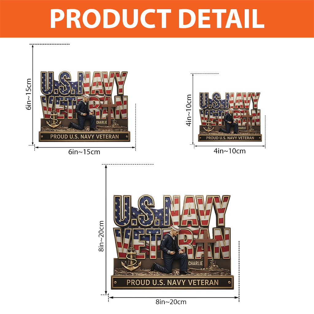 Proud Veteran - Personalized Veteran Custom Shaped Acrylic Plaque