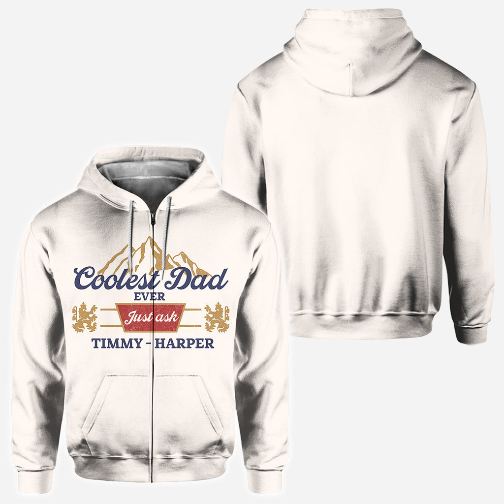 Coolest Dad Ever - Personalized Father All Over Shirt