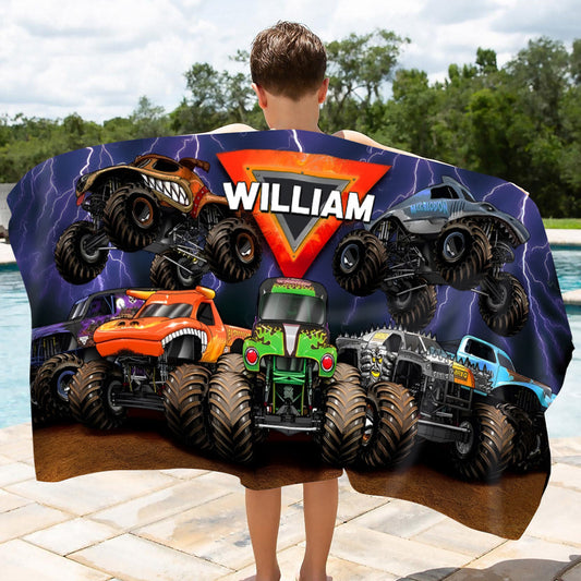 Cool Truck - Personalized Kid Quick-dry Beach Towel/ Bath Towel