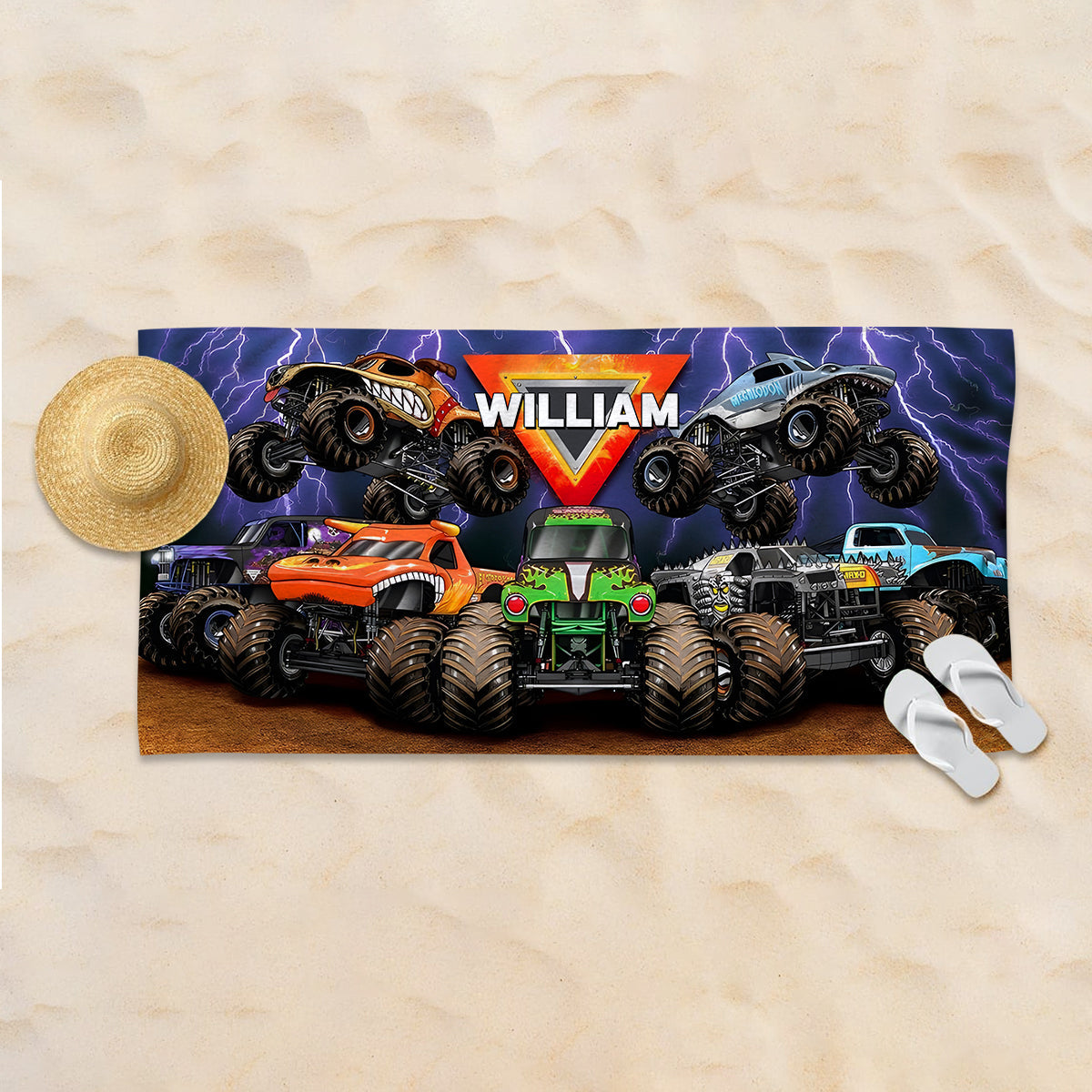 Cool Truck - Personalized Kid Quick-dry Beach Towel/ Bath Towel